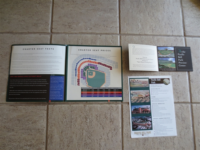 2000 Promotional Documents for Charter Season at Pac Bell Park in San Francisco
