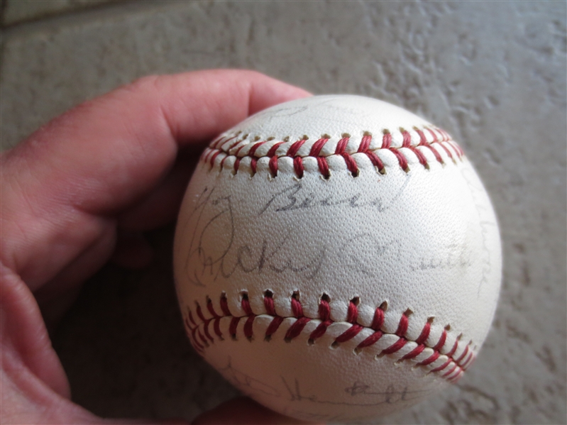 1964 New York Yankees Team Autographed Reach Baseball with 25 signatures including Mantle, Maris, Howard and Berra