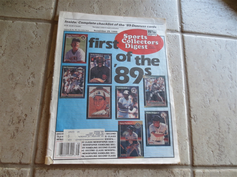 1988 Sports Collectors Digest First of the 1989 Card Sets cover issue