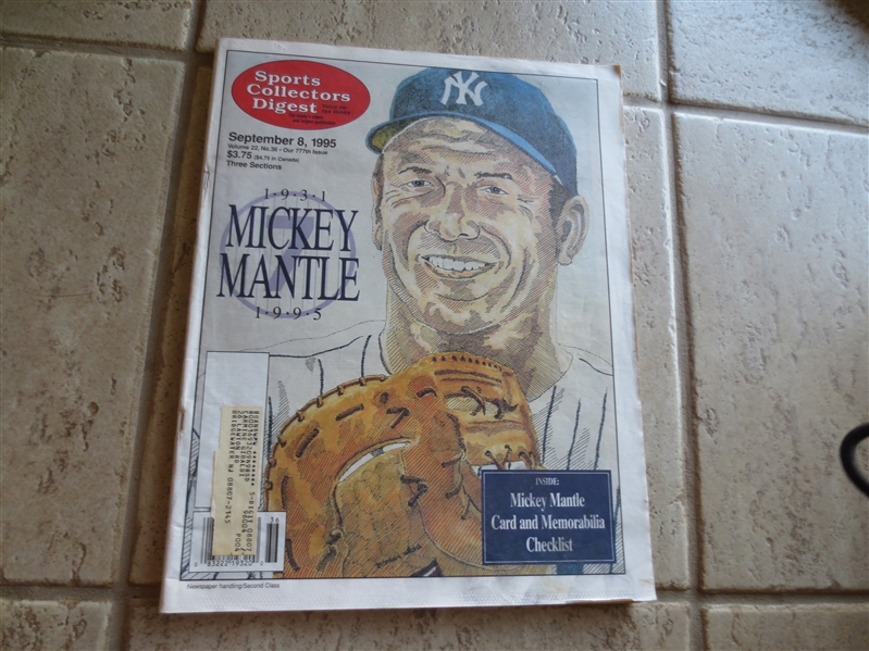 1995 Sports Collectors Digest commemorating the passing of Mickey Mantle