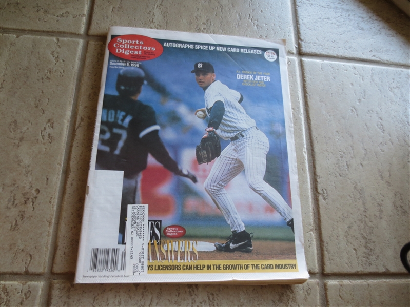 1996 Sports Collectors Digest Derek Jeter Rookie of the Year interview and checklist issue