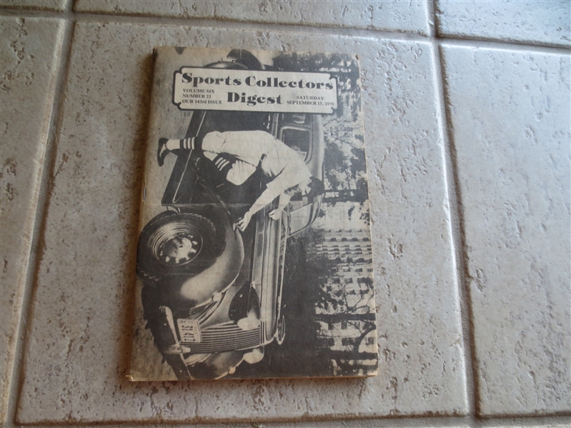 1979 Sports Collectors Digest Babe Ruth and his car cover