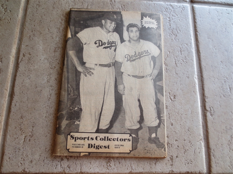 1979 Sports Collectors Digest Brooklyn Dodgers cover Newcombe/Campanella