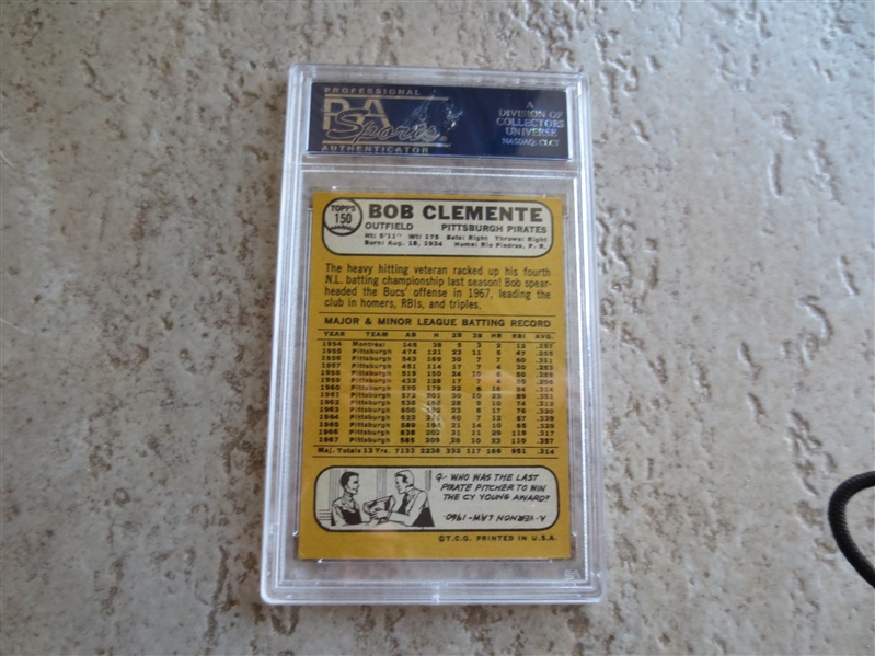 1968 Topps Bob Clemente PSA 6 ex-mt baseball card #150
