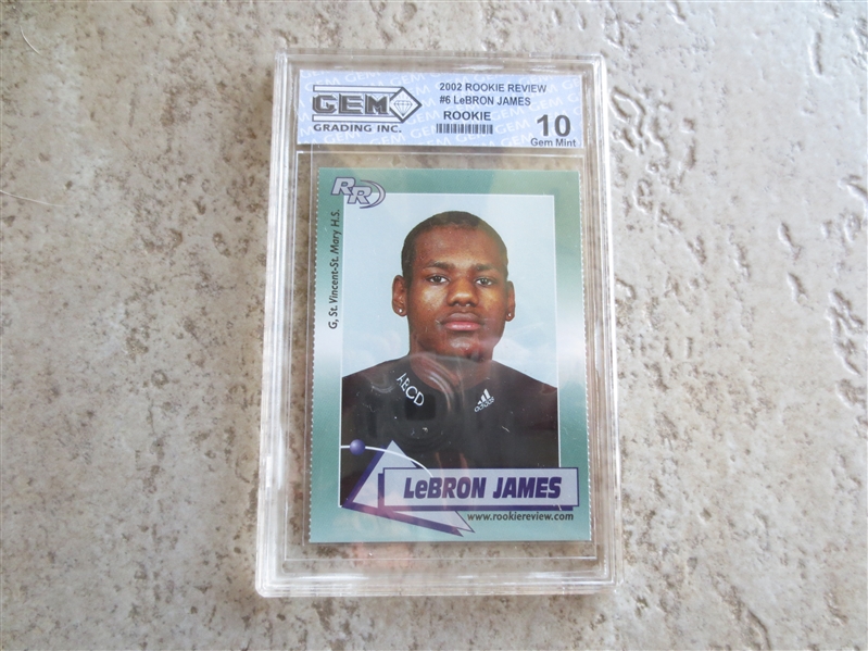 2002 Rookie Review LeBron James GEM 10 Gem Mint ROOKIE basketball card #6
