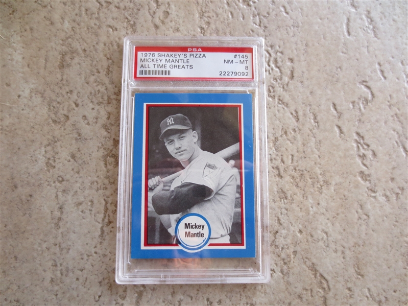 1976 Shakey's Pizza Mickey Mantle All Time Greats PSA 8 nmt-mt baseball card
