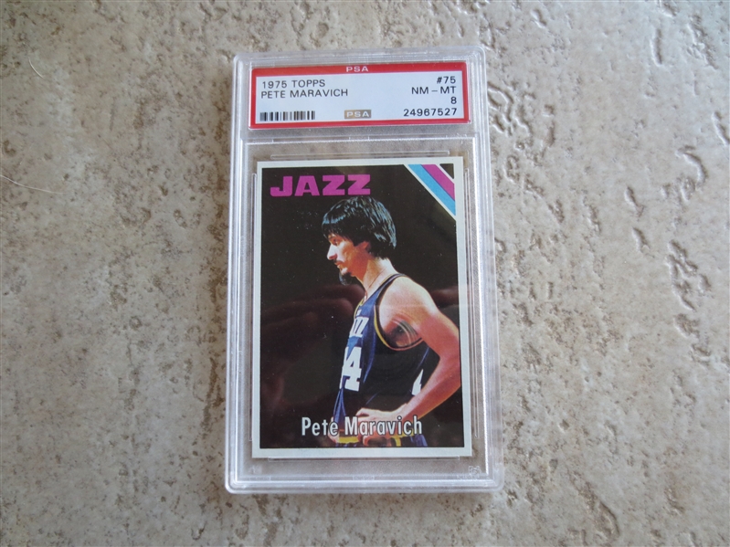 1975 Topps Pete Maravich PSA 8 nmt-mt basketball card #75