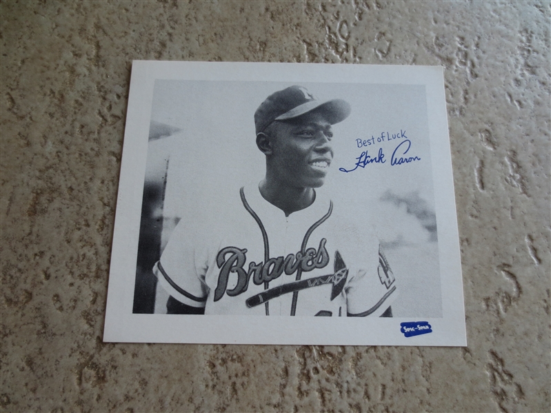 1957 Spic and Span Braves Hank Aaron baseball card in beautiful condition