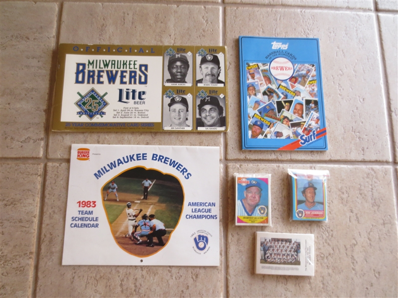 The Milwaukee Brewers Baseball Assortment of Cards and More
