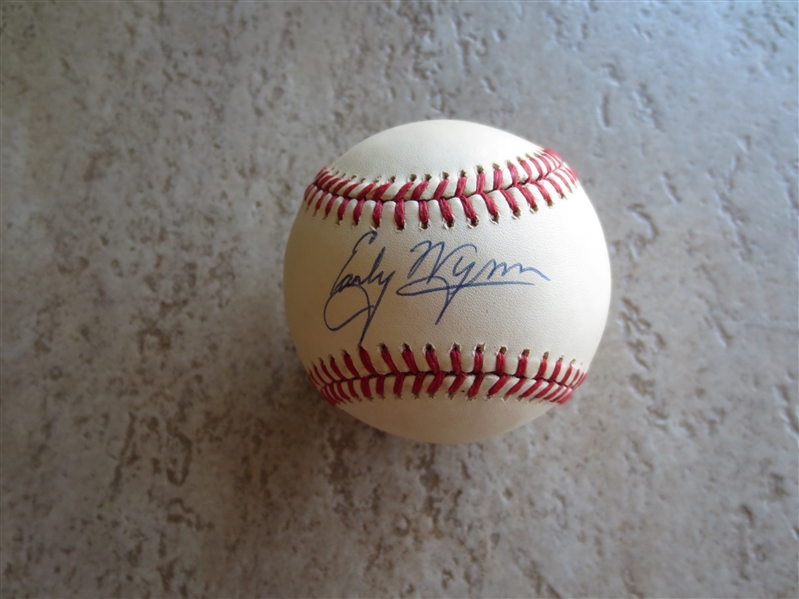 Autographed Early Wynn single signed Rawlings AL Bobby Brown baseball on sweet spot