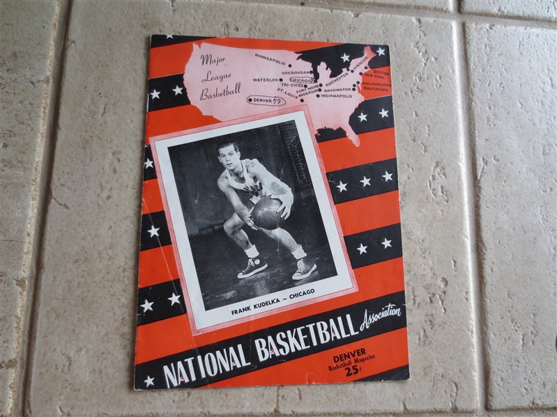 1949-50 1st year NBA program: Chicago Stags vs. Denver Nuggets.  For both teams, their only years in the NBA!