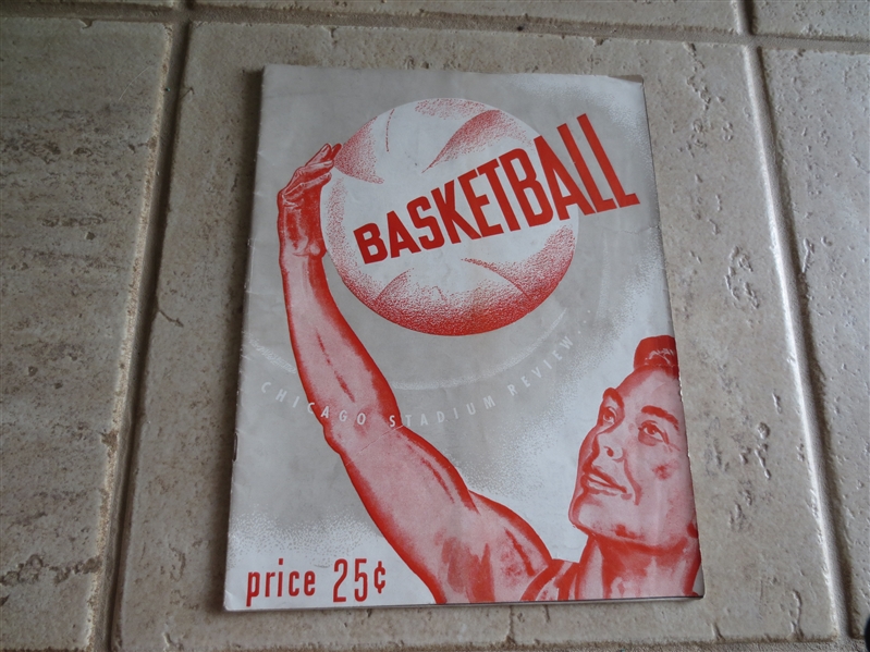 December 4, 1948 BAA Basketball Program Minneapolis Lakers at Chicago Stags  George Mikan