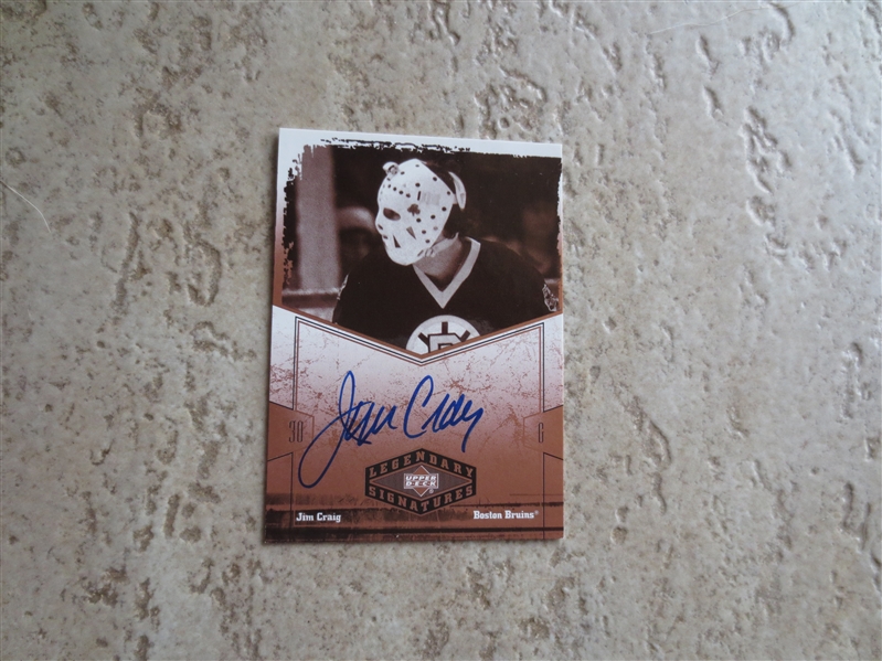 Autographed Jim Craig Upper Deck Legendary Signatures Hockey Card