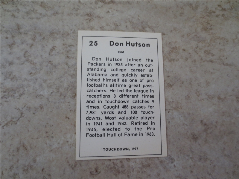 1997 30th Anniversary Ice Bowl Can + 1977 Don Hutson card #25