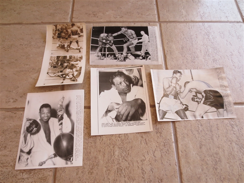 (5) Sugar Ray Robinson boxing press photos