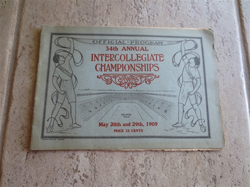 1909 34th Annual Intercollegiate Championships Track Program at Soldiers Field, Cambridge with Hall of Famers