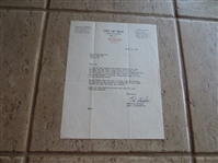 Autographed 1952 Ed Wachter Basketball Hall of Famer Letter  First Pro Big Man