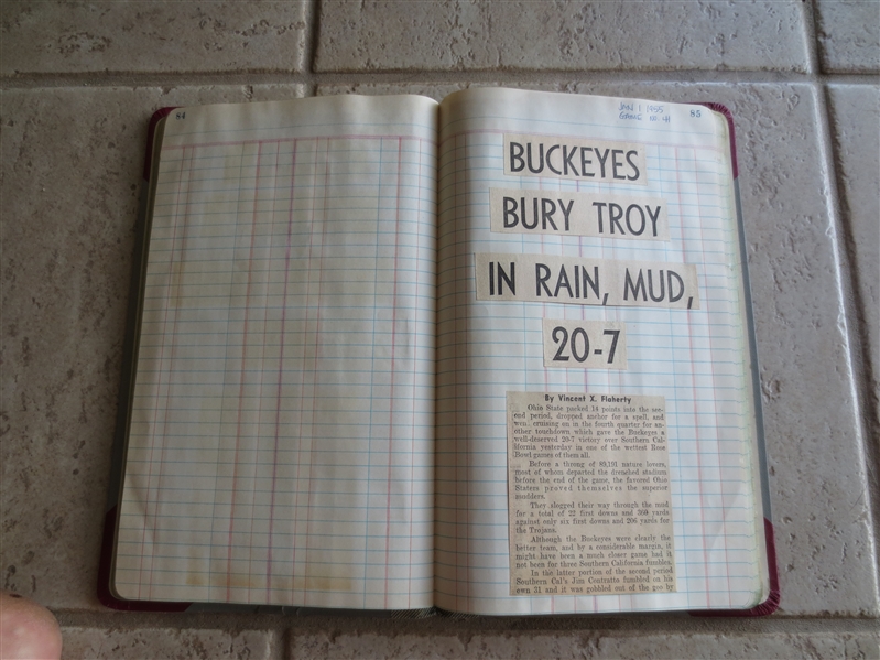 1947-57 Rose Bowl Football Scrapbook  NEAT!