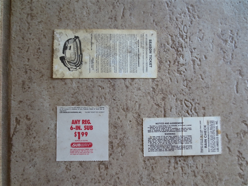Los Angeles Dodgers Opening Day tickets 1989, 91 PLUS 1993 ticket