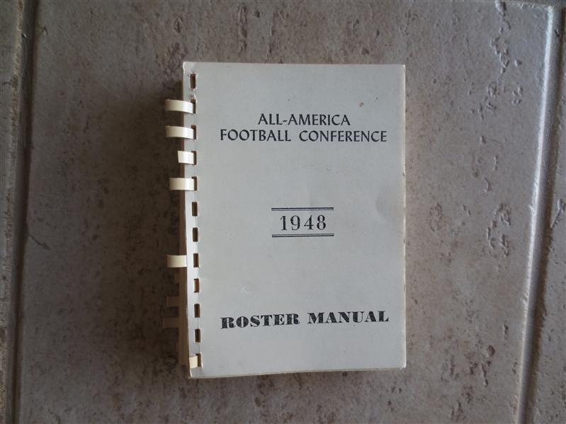 1948 All-America Football Conference Roster Manual Guide  REPRINT