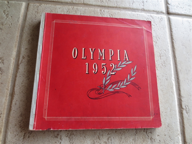 1952 German Olympics book with complete set of photo cards inside  RARE!