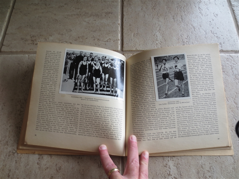 1952 German Olympics book with complete set of photo cards inside  RARE!