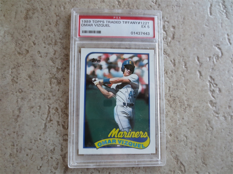 1989 Topps Traded TIFFANY Omar Vizquel ROOKIE PSA 5 ex baseball card #122T