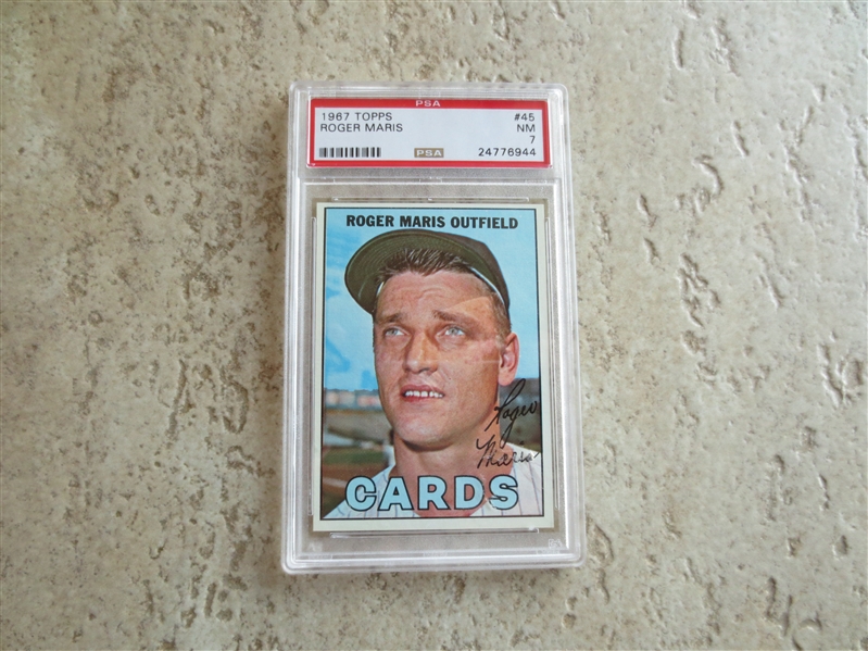 1967 Topps Roger Maris PSA 7 nmt with no qualifiers baseball card #45