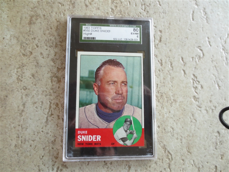 1963 Topps Duke Snider SGC 80 ex-nmt 6 baseball card #550
