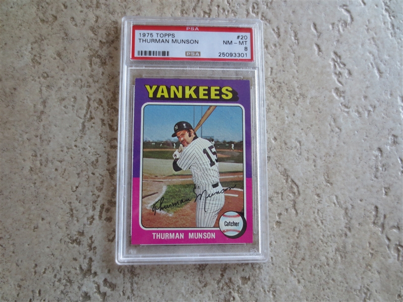 1975 Topps Thurman Munson PSA 8 nmt-mt baseball card with no qualifiers #20