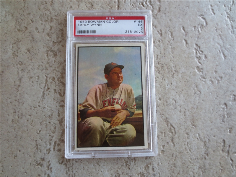 1953 Bowman Color Early Wynn PSA 5 Ex baseball card #146  Hall of Famer