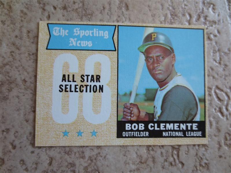 1968 Topps Bob Clemente Sporting News All Star baseball card #374---a beauty!