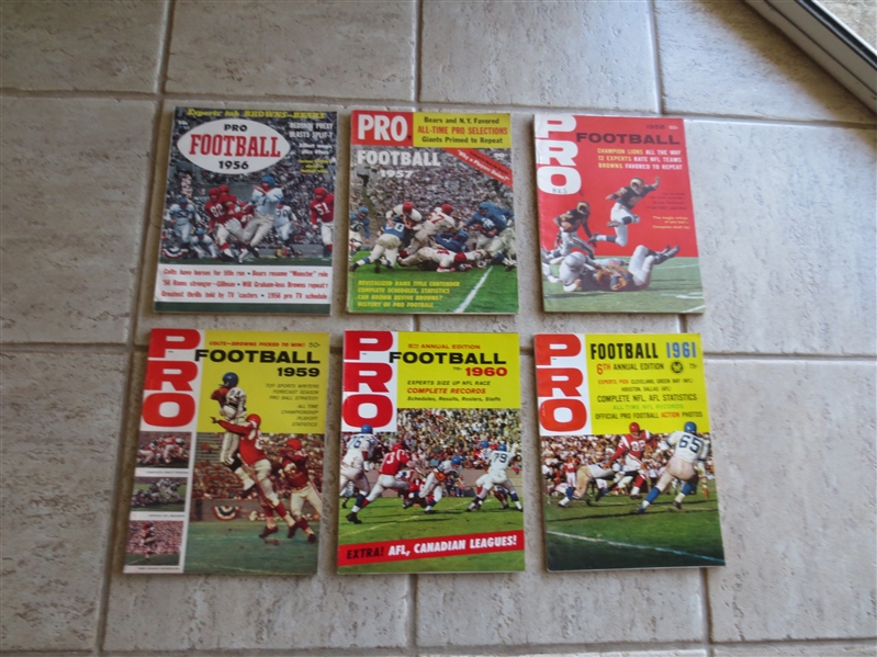 Petersen's Pro Football Annual Yearbooks 1956-64, 71-74 in beautiful condition