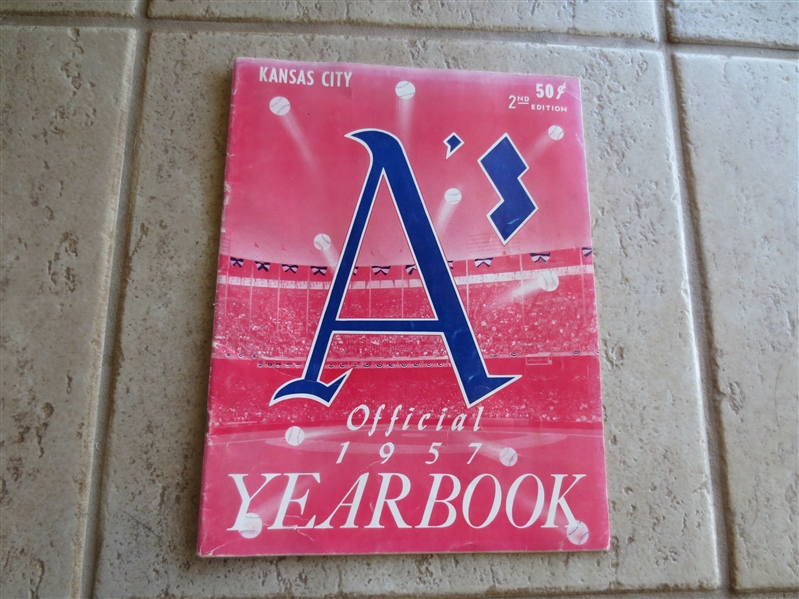1957 Kansas City A's Baseball Yearbook 2nd Edition