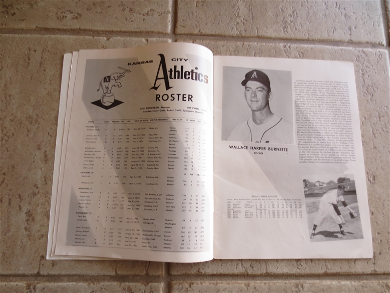 1957 Kansas City A's Baseball Yearbook 2nd Edition