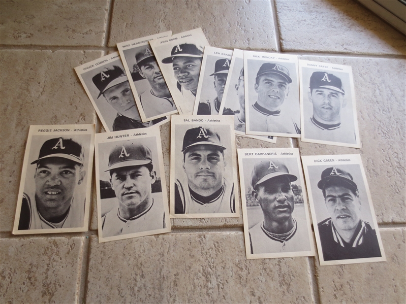 1968 Oakland A's First Year Photo Set of 12 includes Reggie Jackson and Jim Hunter