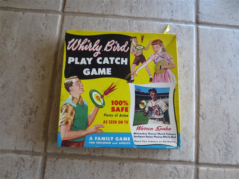 1960's Whirly Bird Game Picturing Warren Spahn on the box
