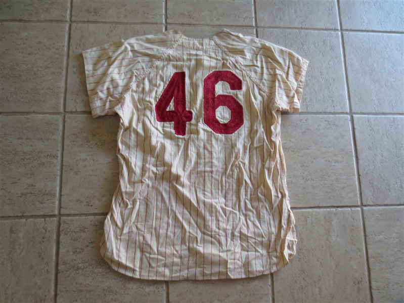 1959 Don Cardwell Game Worn Used Philadelphia Phillies Home Jersey Wilson #46  WOW!