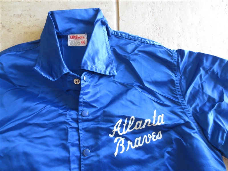 Atlanta Braves Windbreaker Dugout Jacket Gamer with Wilson Cloth Label Size 44 Player Unknown