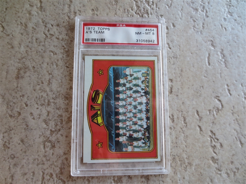 1966 Topps Senators team and 1972 Topps A's team---both graded PSA 8 nmt-mt with NO qualifiers