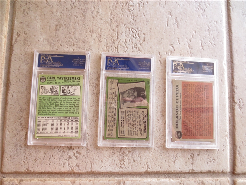(3) Vintage PSA Graded Baseball cards of Carl Yastrzemski and Orlando Cepeda