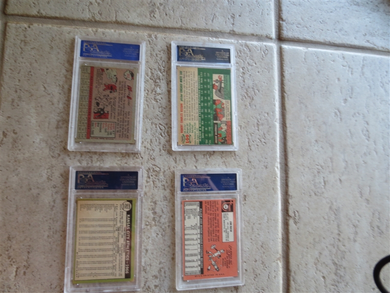 (4) high grade PSA vintage baseball cards