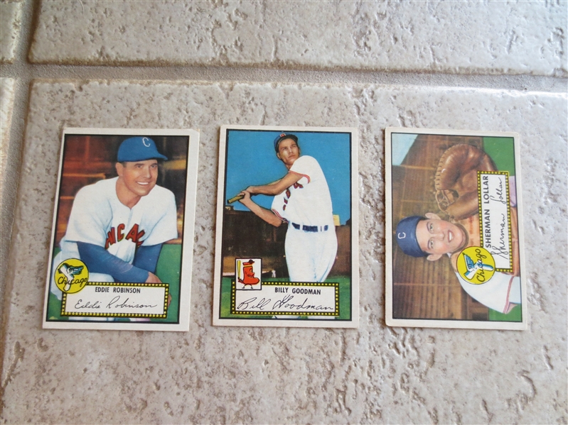 (3) 1952 Topps baseball cards in affordable condition