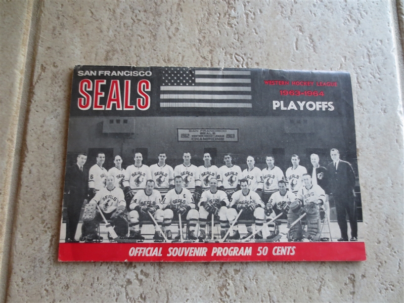 1963-64 Western Hockey League Playoffs Program San Francisco Seals vs. Portland Buckaroos