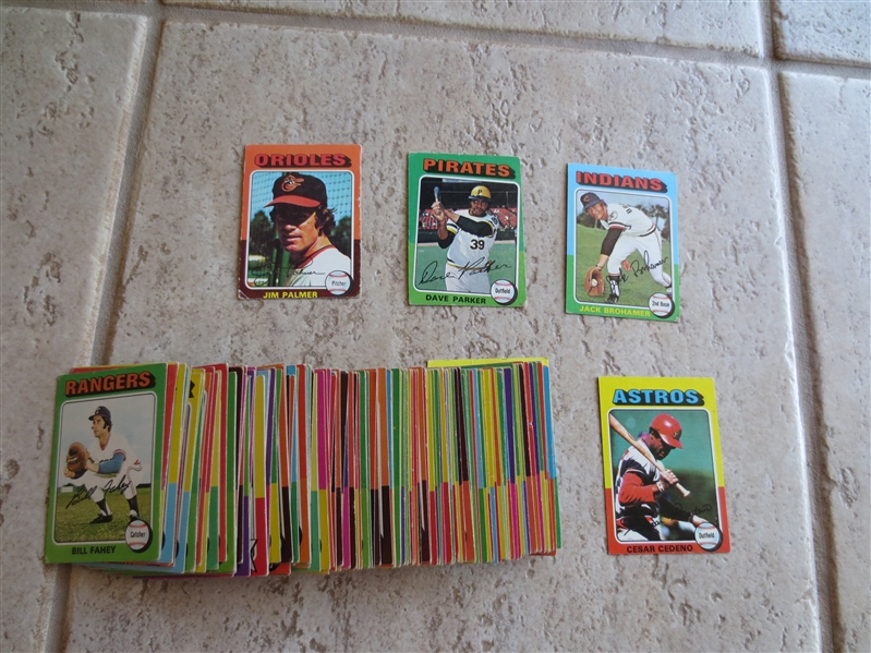 (120) different 1975 Topps Mini Baseball Cards including Jim Palmer