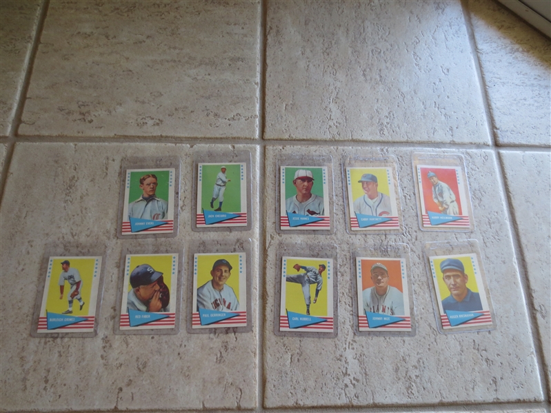 (11) different 1961 Fleer Baseball Greats Cards in Beautiful Condition