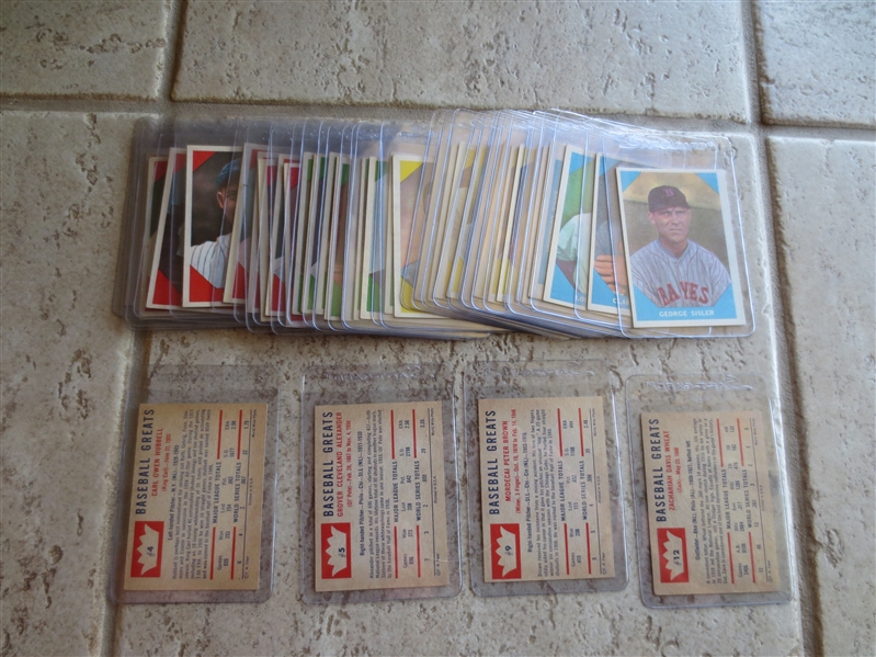 (39) different 1960 Fleer Baseball Greats Cards in Great Condition---half the set!