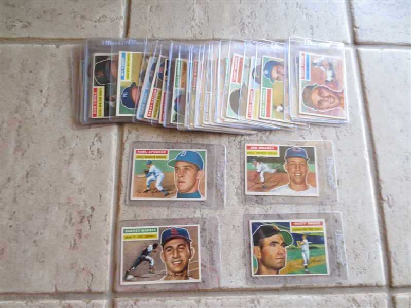 (30) different 1956 Topps Baseball Cards---no Hall of Famers