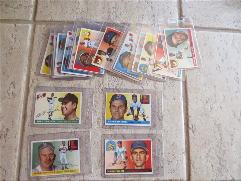 (17) different 1955 Topps Baseball Cards with no Hall of Famers or Superstars