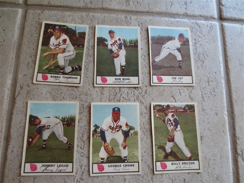 (6) different 1955 Johnston Cookies Baseball Cards